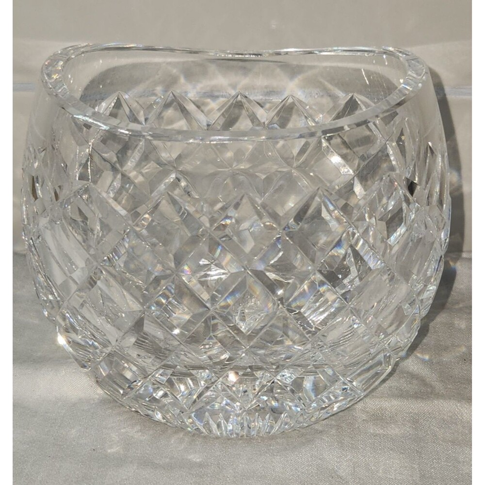 Waterford Crystal Oval Round Flower Vase 4.5" Comeragh Signed Ireland - Picture 4 of 12